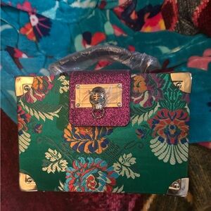 Aldo Retired Oriental Box Purse Colorful Unique Glitzy Bag Gorgeous Artistic